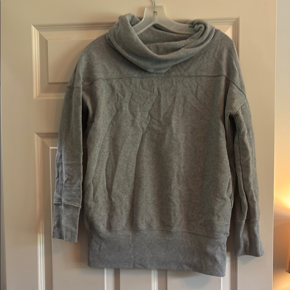 Umgee Gray Cowl Neck Sweatshirt